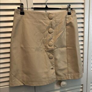 #1034+Chic Cream Button-Front Skirt